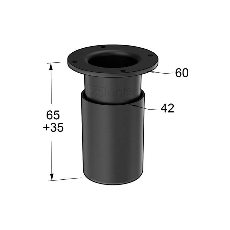 FURNITURE LEG SANDY / MAT BLACK